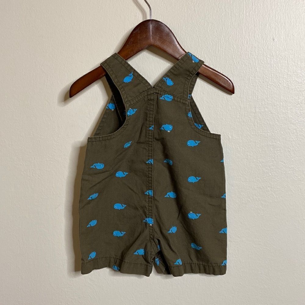 Whale Print Short Overalls - Picture 3 of 6